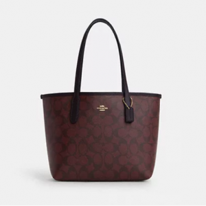 70% Off Coach Mini City Tote In Signature Canvas @ Coach Outlet