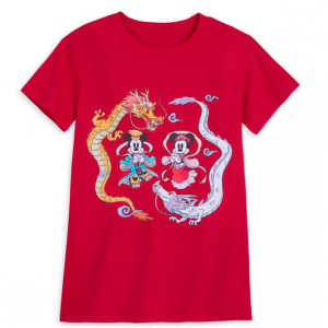 shopDisney Mickey Mouse and Minnie Mouse Lunar New Year 2024 T-Shirt for Women