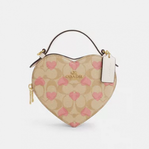 Coach Heart Crossbody In Signature Canvas With Heart Print