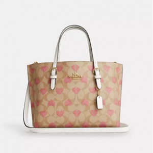 Coach Mollie Tote 25 In Signature Canvas With Heart Print