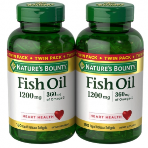 Nature's Bounty Fish Oil 1200 mg, Twin Pack, 360 Rapid Release Softgels @ Amazon