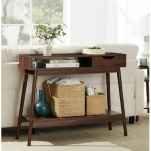 Mid-Century Modern Hallway Console Table w/ Cubby, Drawer @ Best Choice Products