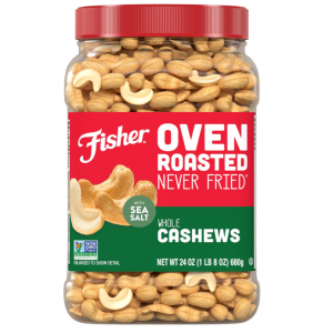 Fisher Snack Oven Roasted Never Fried Whole Cashews, 24 Ounces @ Amazon