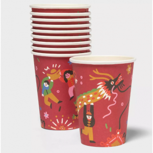 9盎司农历新年游行庆祝纸杯10个