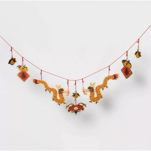65" Lunar New Year Yellow Dragons Garland