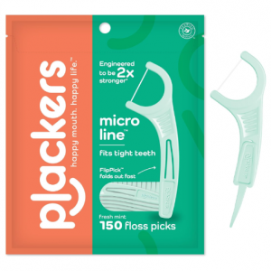 Plackers Micro Mint Dental Flossers, Fresh Mint Flavor, 150 Count @ Amazon