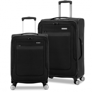 Samsonite Ascella 3.0 Softside Expandable Luggage with Spinners | Black | 2PC SET, Carry-on/Medium