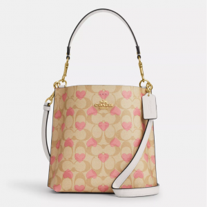 60% Off Coach Mollie Bucket Bag 22 In Signature Canvas With Heart Print @ Coach Outlet