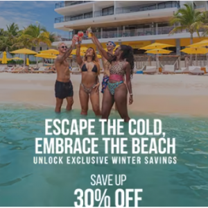 Winter sale - enjoy an exclusive 30% off for an unforgettable escape anytime 