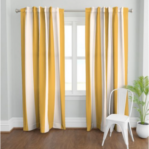 Peach and Yellow Stripe 6" Curtain Panel by thehousethatlarsbuilt @ Spoonflower 