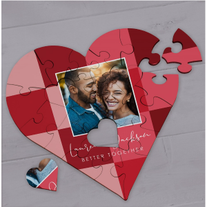 个性化红色方块心形拼图