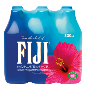 FIJI Natural Artesian Water 330 mL / 11.15 Fl Ounce Bottle (Pack of 6) @ Amazon