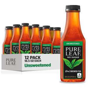 Pure Leaf Iced Tea, Unsweetened Real Brewed Tea, 18.5 Fl Oz (Pack of 12) @ Amazon