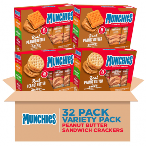 Munchies Sandwich Crackers, Assorted Peanut Butter Variety Pack (Pack of 32) @ Amazon