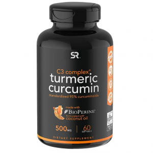 Sports Research Turmeric Curcumin C3 Complex - Softgels with Bioperine Black Pepper Extract & Orga
