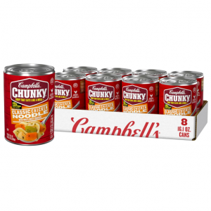Campbell’s Chunky Soup, Classic Chicken Noodle Soup, 16.1 Oz Can (Case of 8)