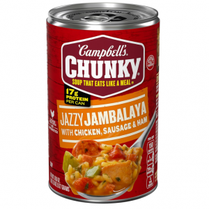 Campbell’s Chunky Soup, Jazzy Jambalaya with Chicken, Sausage and Ham Soup, 18.6 Oz Can