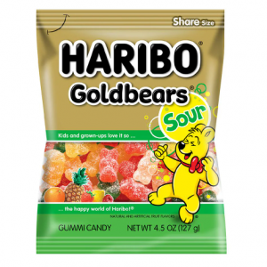 Haribo Sour Gold Bears Gummi Candy Pineapple 4.5oz