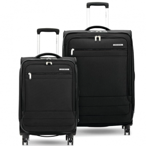 Samsonite Aspire DLX Softside Expandable Luggage Set with Spinners (Carry-on & Medium), Black