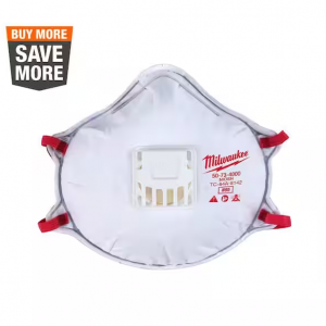 Milwaukee N95 Professional Multi-Purpose Valved Respirator with Gasket (10-Pack) @ The Home Depot 