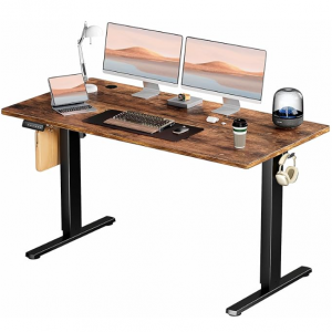 SMUG Electric Standing Desk, 55 x 24 Inch, Rustic Brown @ Amazon