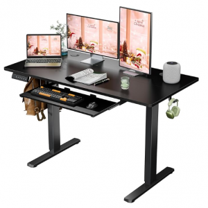 Sweetcrispy Standing Desk with Pull Out Keyboard Tray-48 in Electric Standing Desk @ Amazon