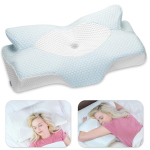 Elviros Cervical Memory Foam Pillow, Contour Pillows for Neck and Shoulder Pain @ Amazon