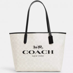 70% Off Coach City Tote In Signature Canvas @ Coach Outlet