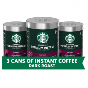 Starbucks Premium Instant Coffee, Dark Roast, 100% Arabica Beans, 3 Pack (3.17 Oz Each) @ Amazon