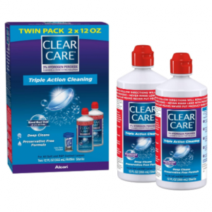 Clear Care Cleaning & Disinfecting Solution with Lens Case, Twin Pack,12 Oz (Pack of 2) @ Amazon