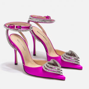 Mach & Mach Triple Heart Satin 高跟鞋