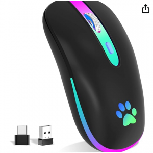 Amazon - FUWANG 貓爪 LED 雙模無線鼠標 ，現價$7.94