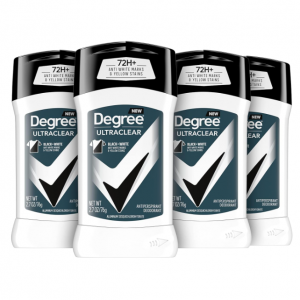 Degree Men UltraClear Antiperspirant Deodorant Black + White 4 count @ Amazon