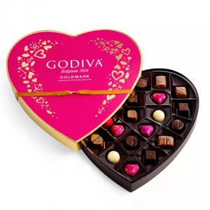 GODIVA Valentine's Day Assorted Chocolates Heart Box, 24 Pieces