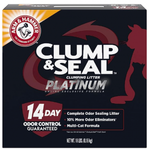 Arm & Hammer Clump & Seal Platinum Multi-Cat Complete Odor Sealing Clumping Cat Litter, 18lb