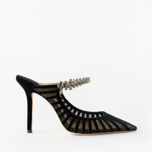 Jimmy Choo Crystal-embellished 丝绒高跟鞋