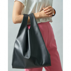 MAISON BREEZE/■PUレザーショッピングトートバッグ マルシェバッグ エコバッグ サブバッグとしても 水をはじく表面素材 ユニセックスバッグ メゾンブリーズ