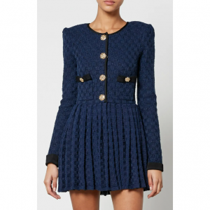 Self-Portrait Embellished Bouclé-Tweed Mini Dress