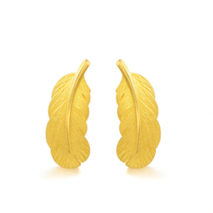 Chow Sang Sang Love Décodé 「愛情密語」 999.9黃金羽毛耳環