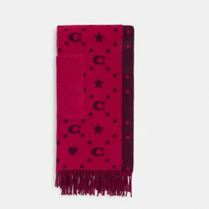 70% Off Coach Stars And Hearts Print Oversized Muffler With Pockets @ Coach Outlet	