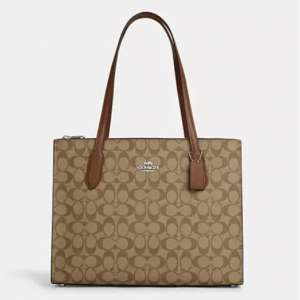 64% Off Coach Nina Tote In Signature Canvas @ Coach Outlet