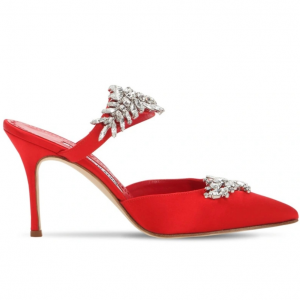 Manolo Blahnik 90mm Lurum satin mules