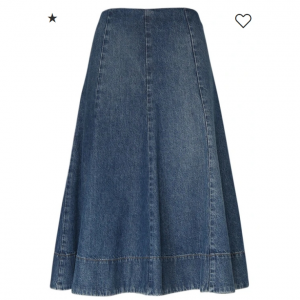 Khaite Lennox cotton denim midi skirt