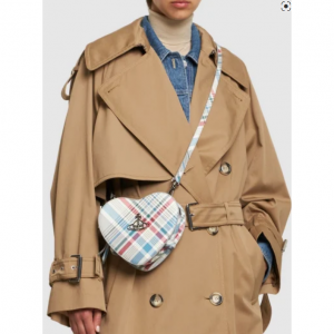 Vivienne Westwood爱心真皮logo格纹挎包