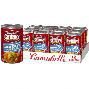 Campbell’s Chunky Soup, Savory Vegetable Soup, 18.8 Oz Can (Case of 12) @ Amazon