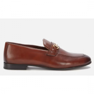 Walk London Men's Terry Trim Leather Loafers - Brown