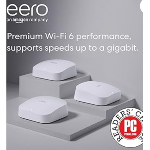Amazon - eero Pro 6 tri-band mesh Wi-Fi 6 路由器，3只装，4折
