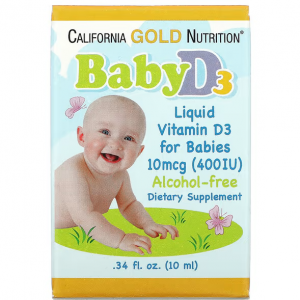 California Gold Nutrition 婴儿维生素 D3 液体，10 微克（400 IU），0.34 液量盎司（10 毫升）