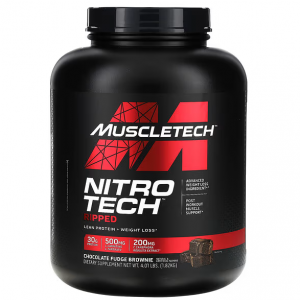 MuscleTech, Nitro Tech Ripped 精益蛋白质 + 减肥，巧克力软糖布朗尼，4.01 磅（1.82