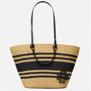Tory Burch Ella Striped Straw Tote Bag